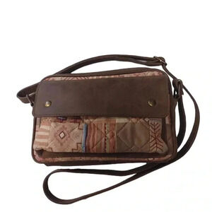 Donna Sharp Leather Quilted  Brown Crossbody Purse